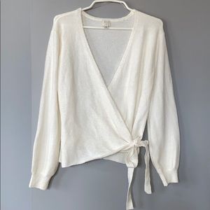 A New Day cream wrap sweater. XS
